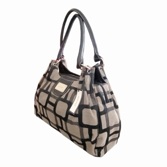 Nine West Handbag Black and Tan Geometric Pattern - Picture 11 of 11
